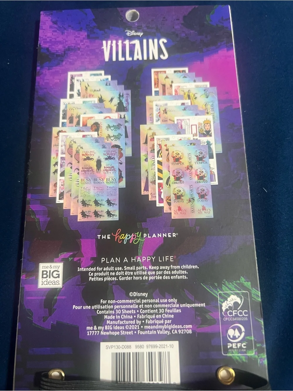 Disney Villains Holographic Sticker Sheets - Rainbow Multicolor